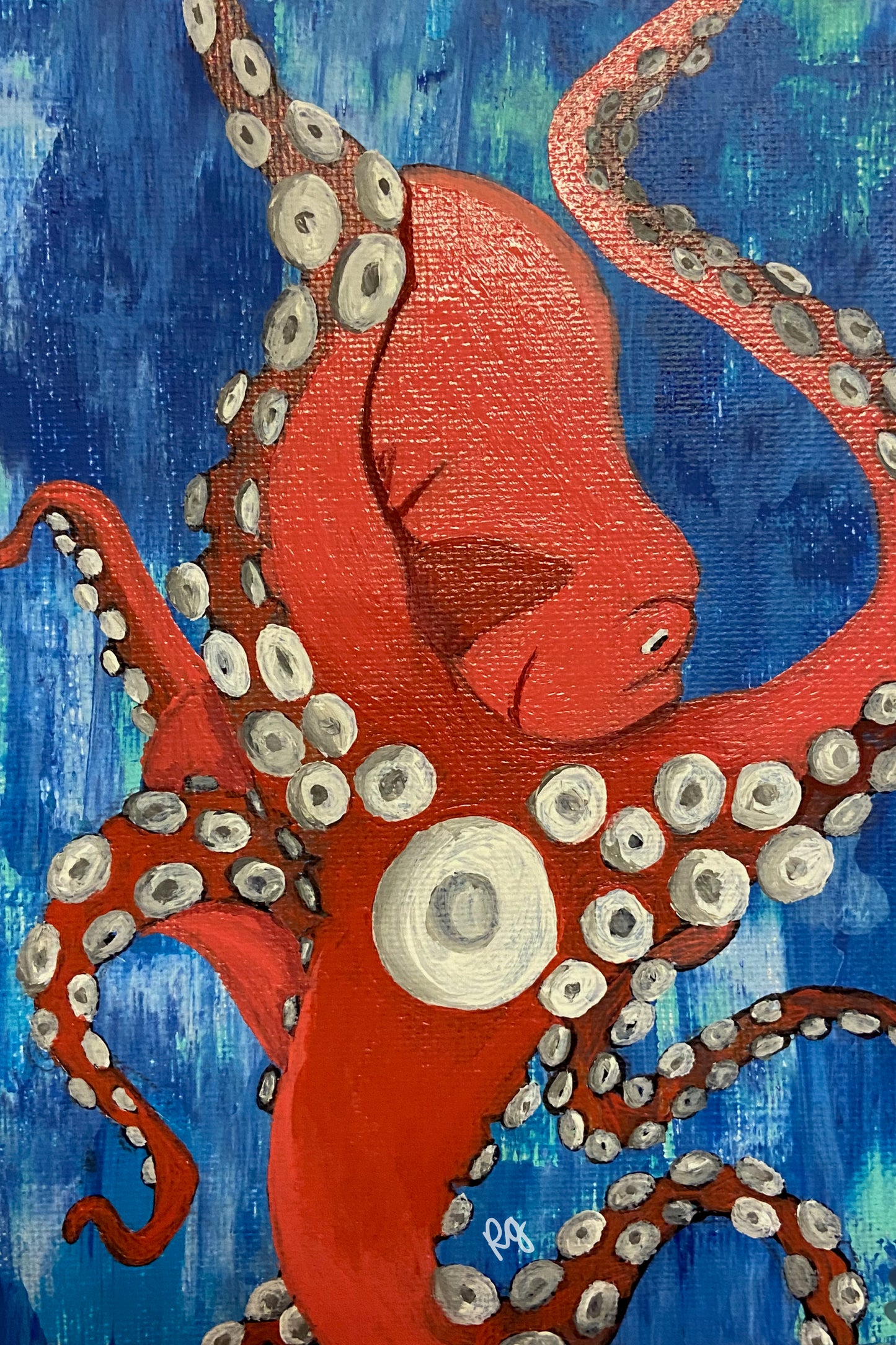 Orange Octopus print