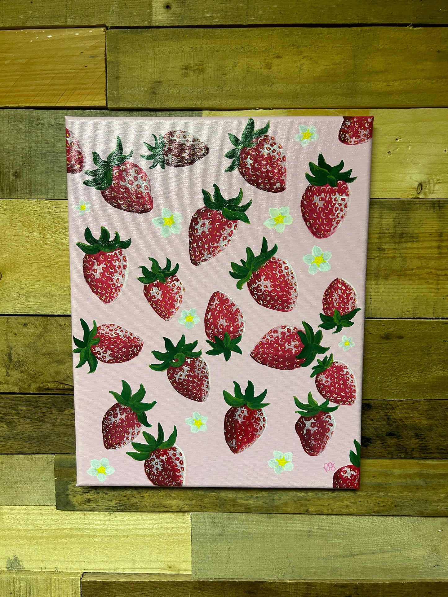 Strawberry Blossoms 11x14 canvas