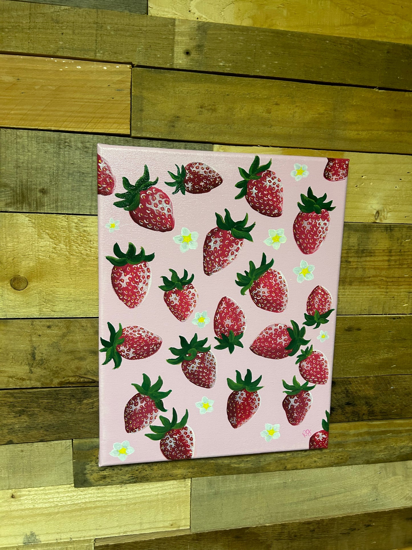 Strawberry Blossoms 11x14 canvas